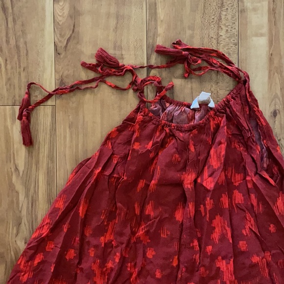 A:glow women’s maternity high low dress. Tassel ties at shoulders. Size small. - Picture 3 of 5